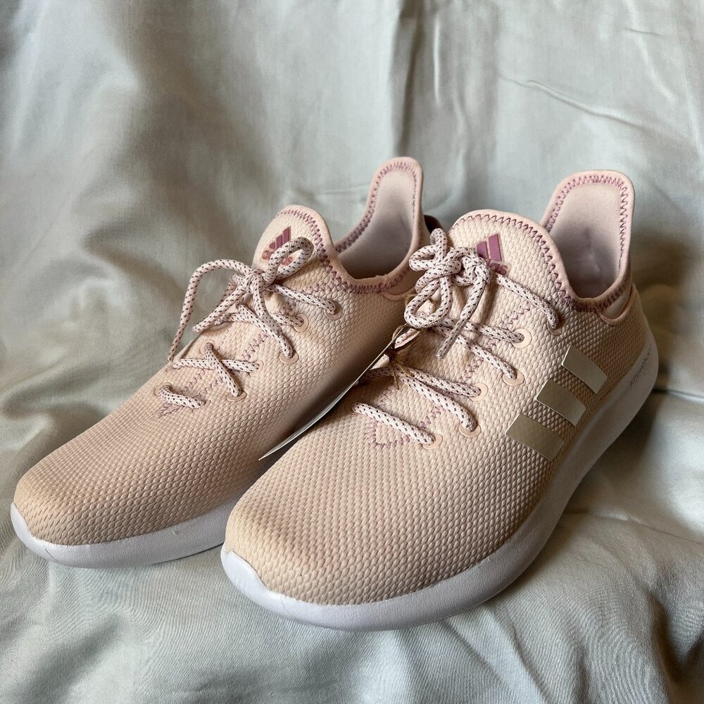 Pink Adidas CloudFoam Pure SPW Athleisure Running Shoe | Size 6 Kids